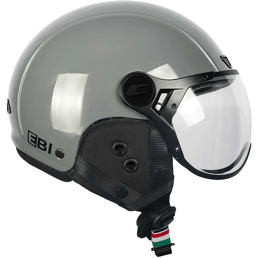 Casque gris vue de profil