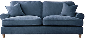 3 seater sofa blue
