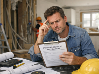 Builder filling out building consent application