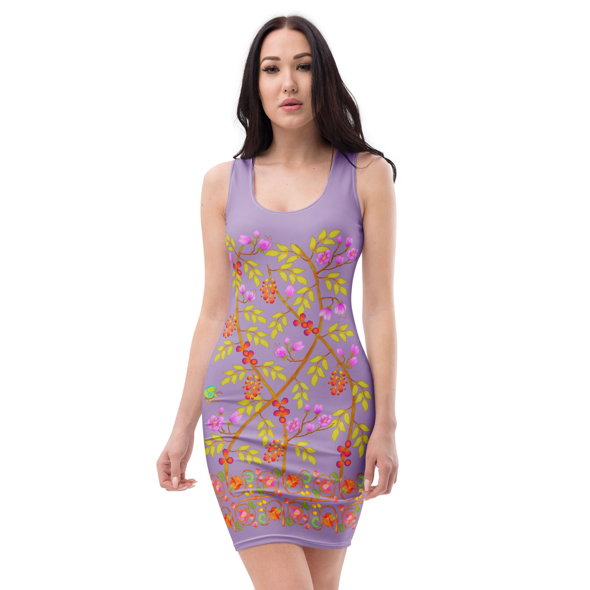 Dress - Hand Painted Nature Motifs on East Side