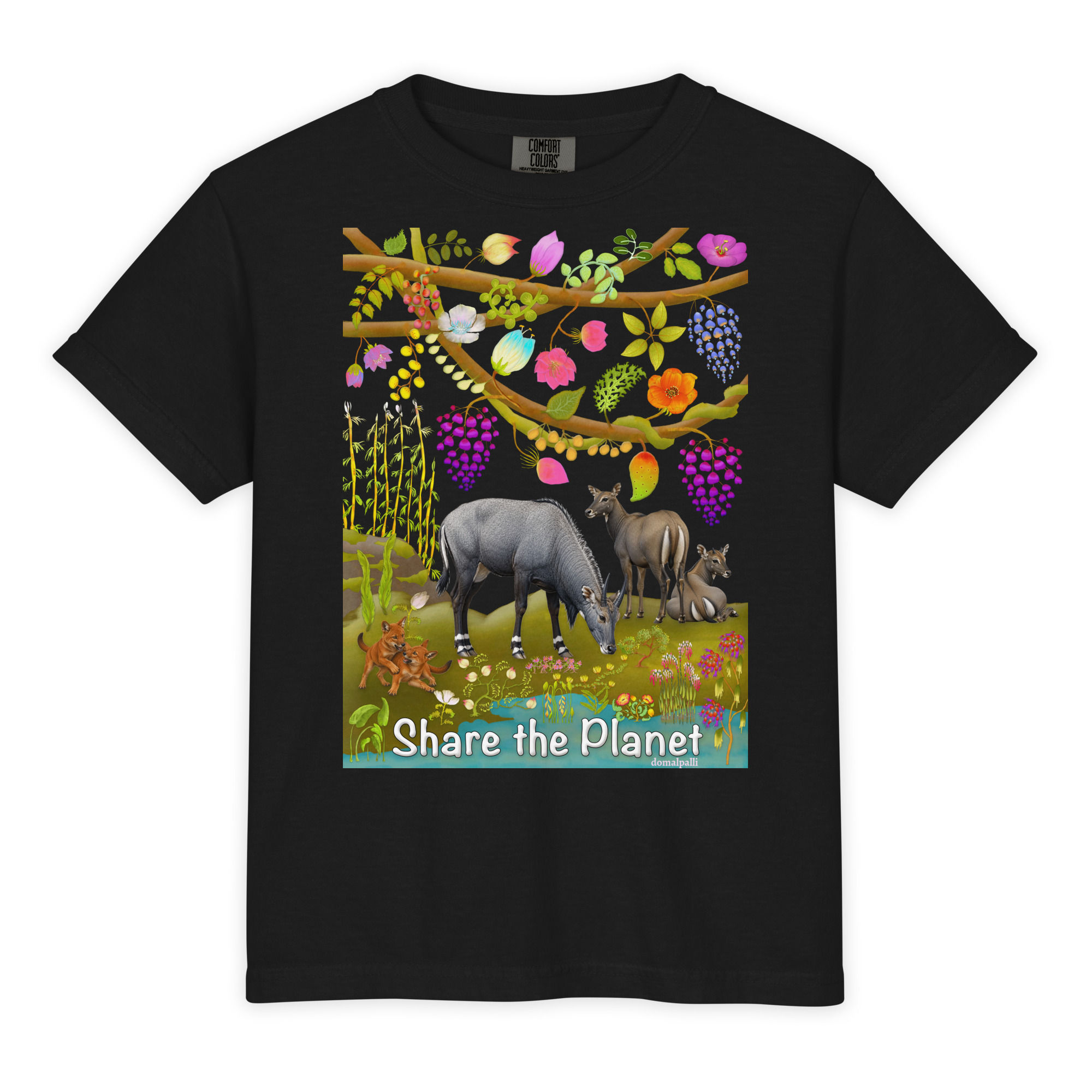 Youth Garment-Dyed Heavyweight T-Shirt - Neelgai & Dhole Pups