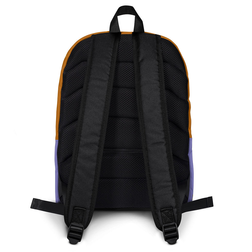 Thumbnail: Backpack - Hand Painted Nature Motifs on Moody Blue