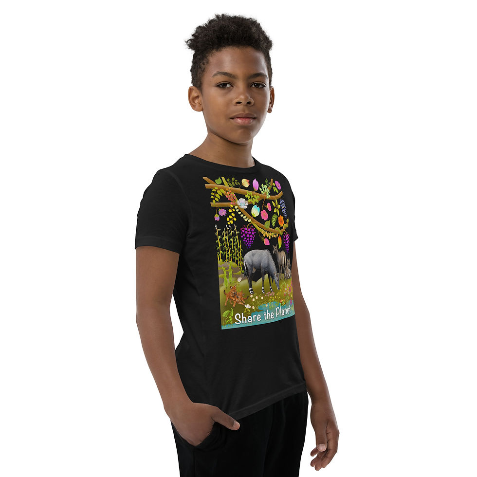 Thumbnail: Youth Short Sleeve T-Shirt - Neelgai & Dhole Pups