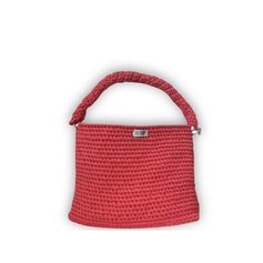 Bolsa feminina Dualité MD Création em crochê rosa fúcsia.