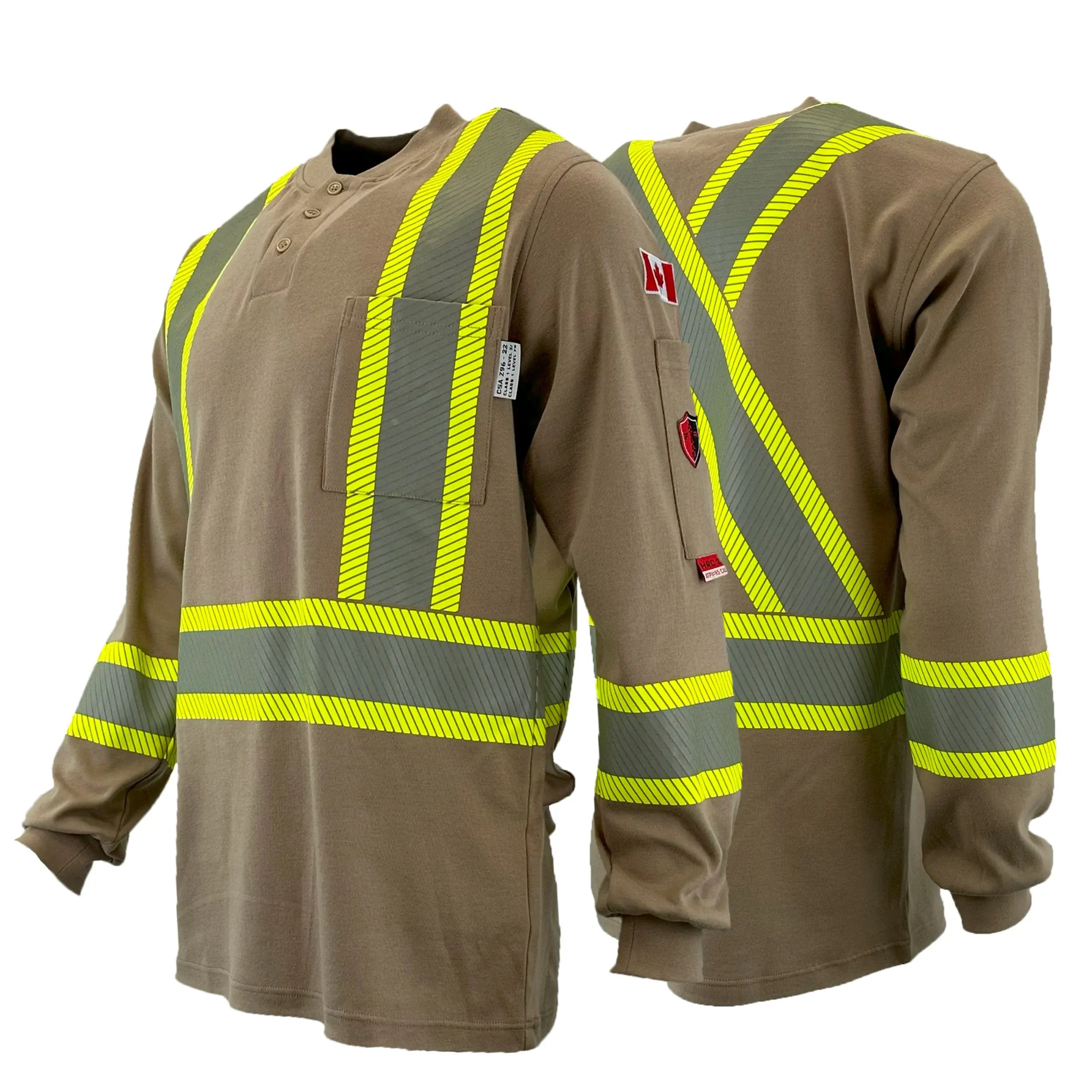 FR Henley Shirts - Khaki