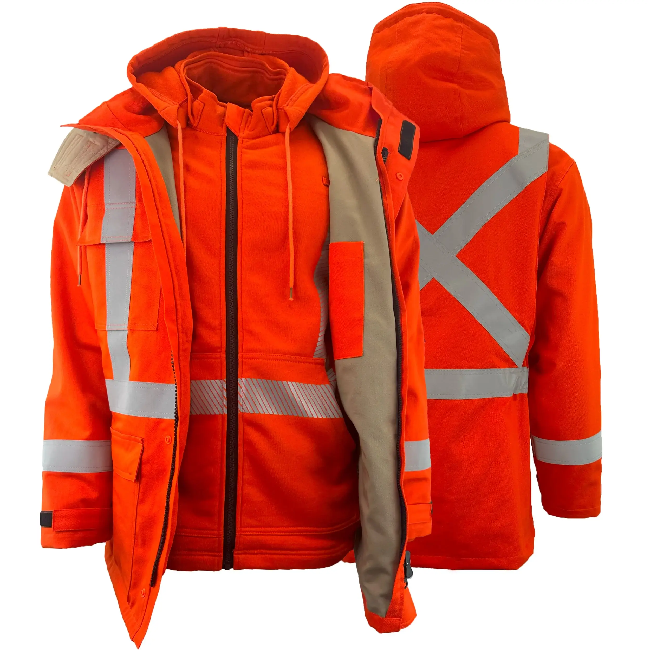 FR Winter Parkas 2" Striping - Orange