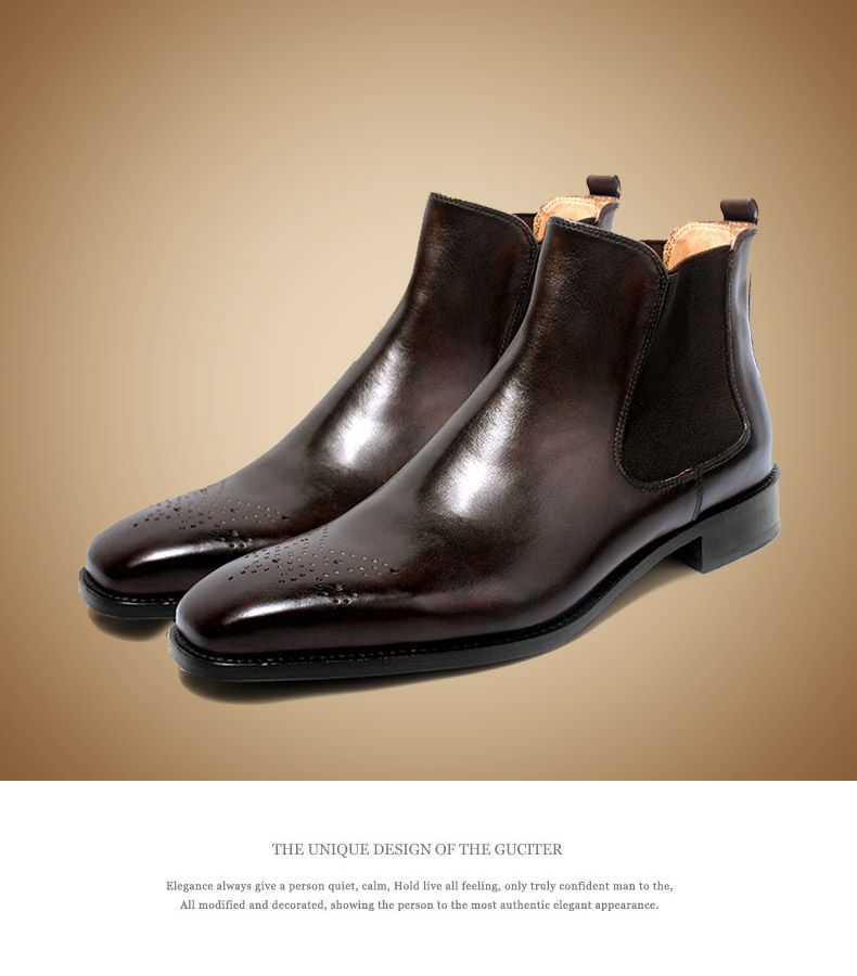 Thumbnail: Goodyear blake handmade customized men's leather Chelsea boots shoes keep warm u