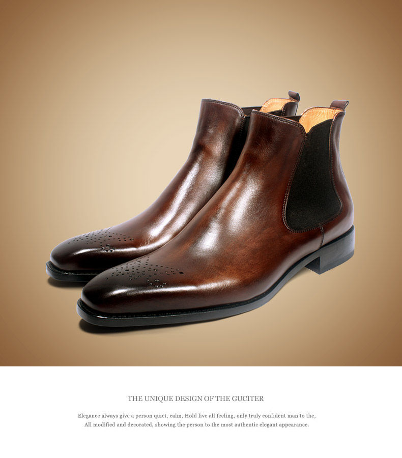 Thumbnail: Goodyear blake handmade customized men's leather Chelsea boots shoes keep warm u
