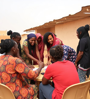 team building activity with university senegalese women and men and american university wo