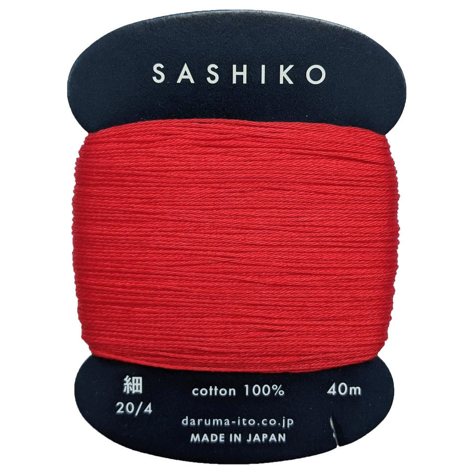 Daruma Sashiko Thread 40m Red 213 Fine