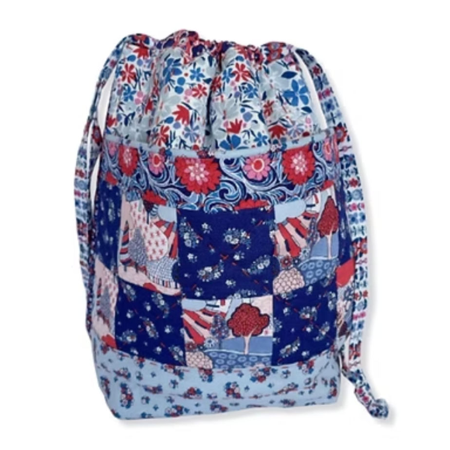 Liberty Carnaby Drawstring Bag Project Free Pattern