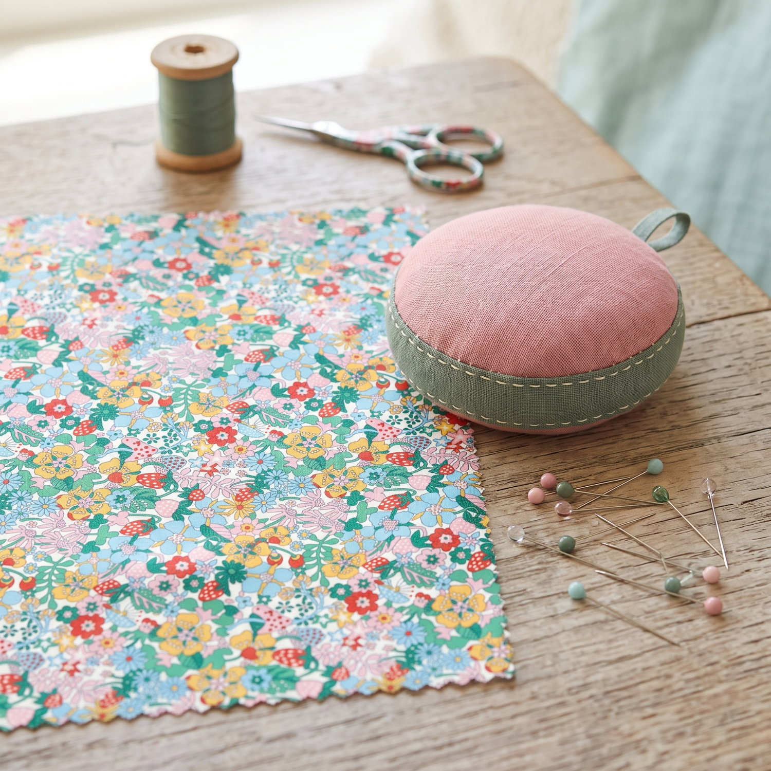 Everlasting Flowertop Forest on Cream Fabric By Liberty Fabrics