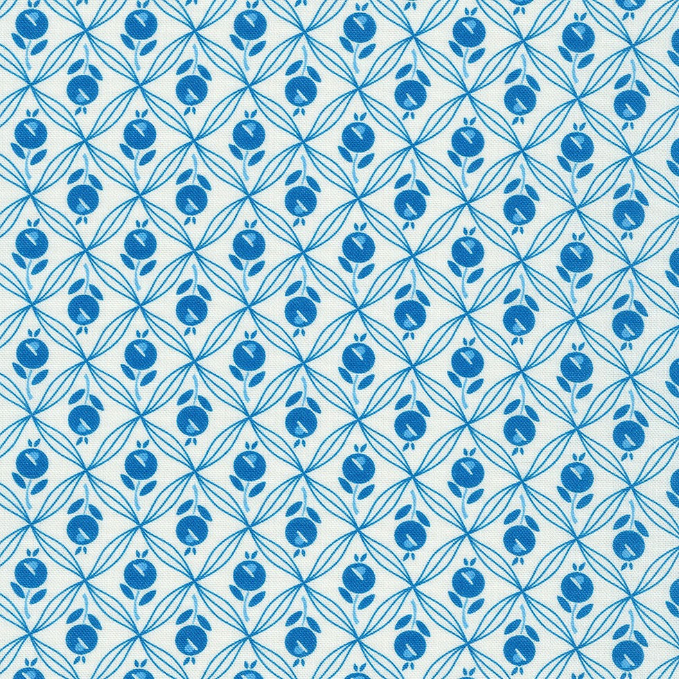 Flowerhouse Daisy's Bluework Blue Lattice 21268-4