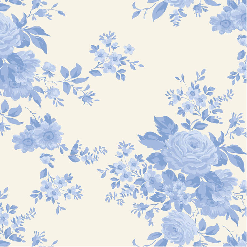 Thumbnail: Tilda Something Blue - Carole Pale Blue Fabric - 100664 zoomed