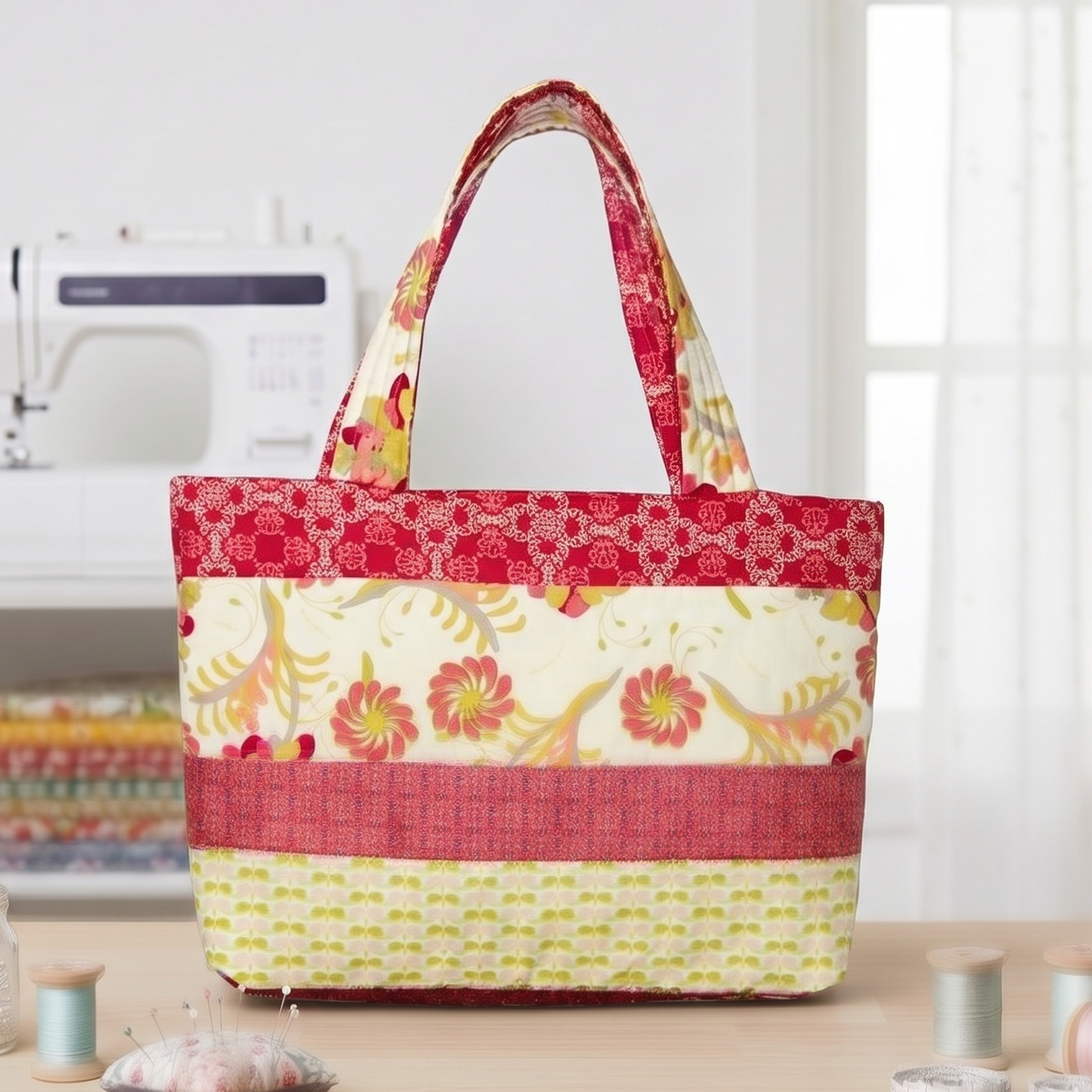 Flowers In Bloom Tote Pattern downloadable pattern