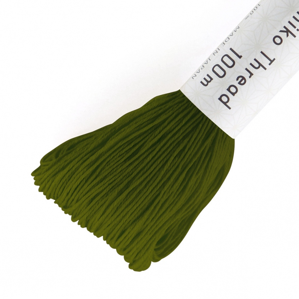 Thumbnail: Olympus Sashiko Thread 100m Warbler Olive Green 138 right