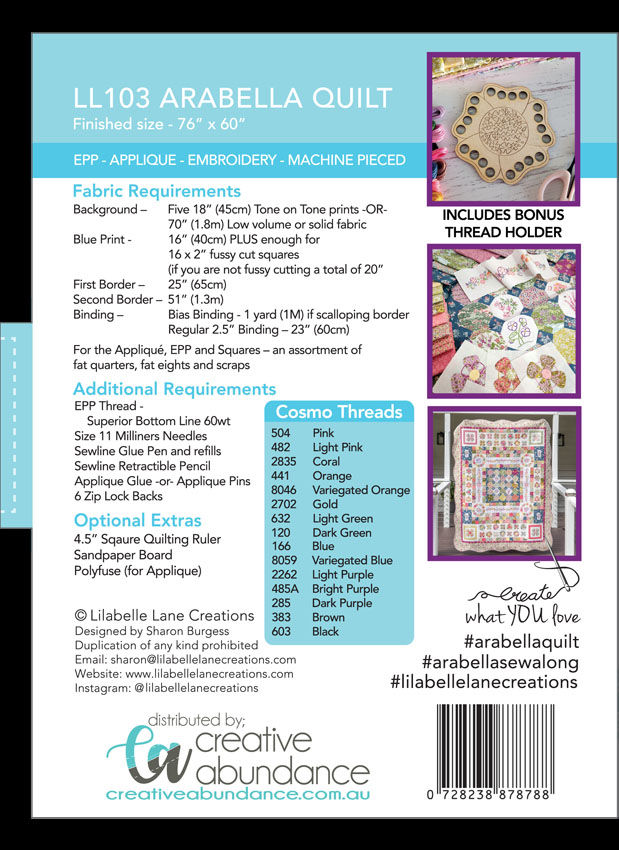 Arabella Quilt by Lilabelle Lane English Paper Piecing Pack Kit