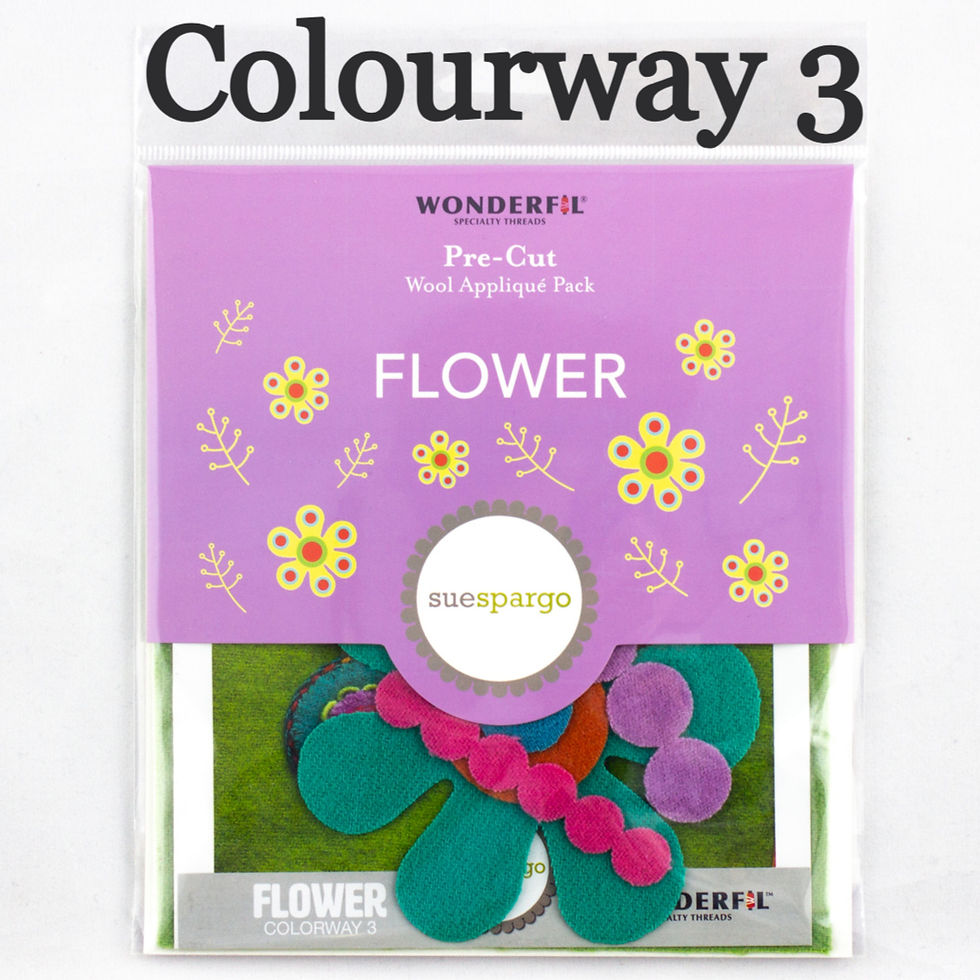 Thumbnail: Sue Spargo Flower Pre-Cut Wool Felt Applique Pack 3