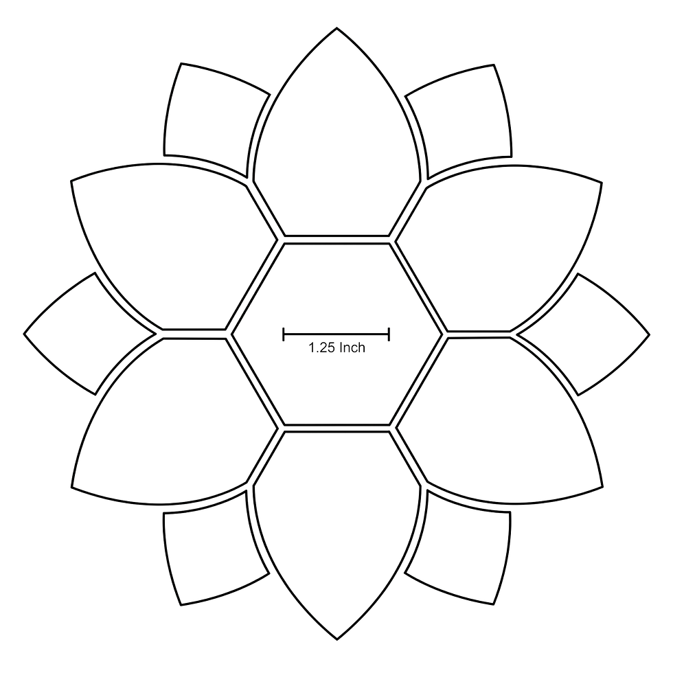 Thumbnail: Tenderness Flowers 8 Complete Blooms English Paper Piecing Pack papers