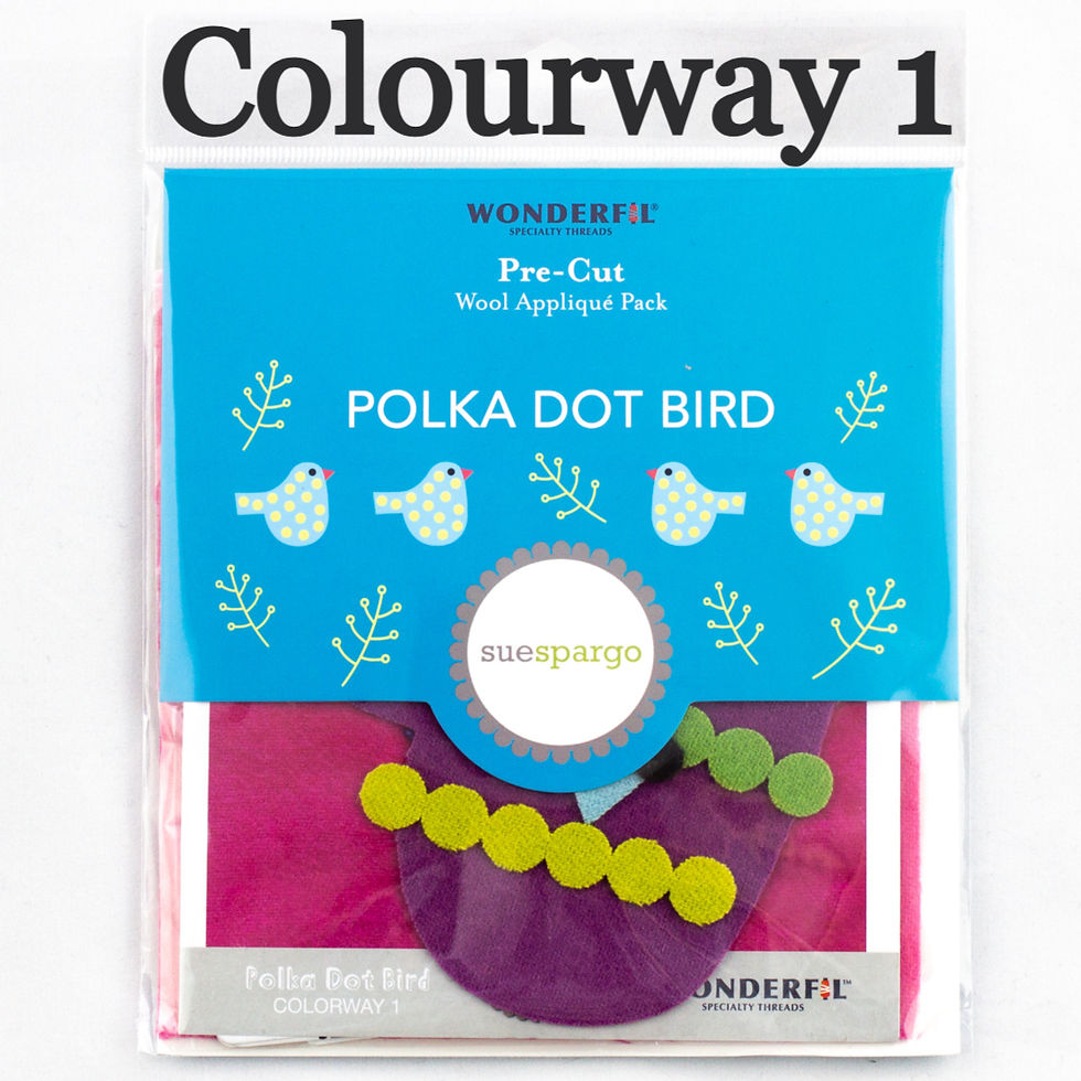 Thumbnail: Sue Spargo Polka Dot Bird Pre-Cut Wool Felt Applique Pack 1