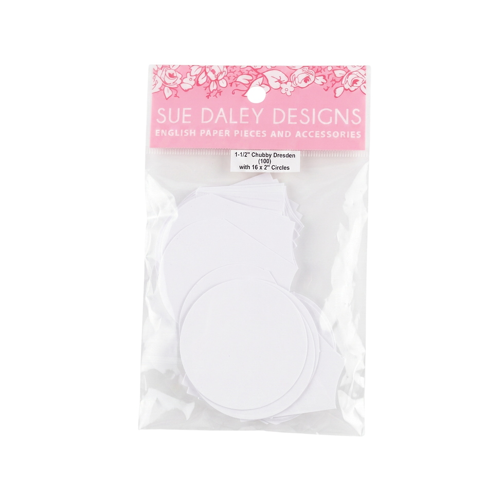Chubby Dresden English Paper Pieces 1 1/2 Inch 100 Pack by Sue Daley Designs pack