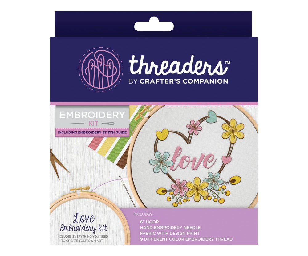 Crafter's Companion Threaders Love Embroidery Kit