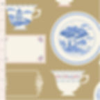 Tilda Something Blue – Labels and Ornaments Ochre Fabric – 110172