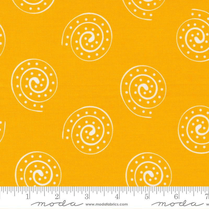 Creativity Roars Spiral Tumble on Warm Yellow Fabric 47544-12