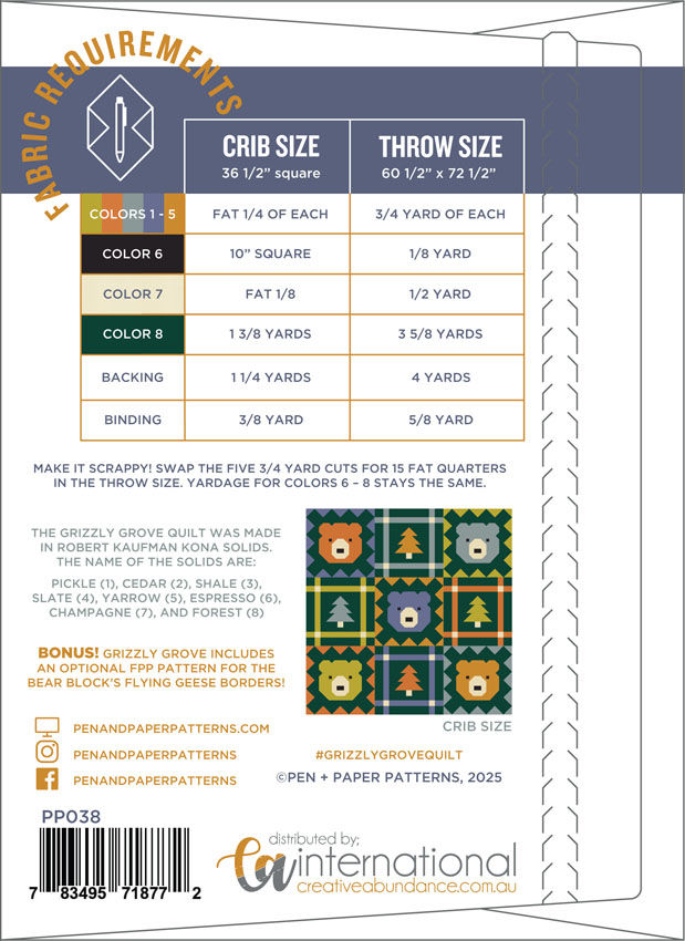 Thumbnail: Grizzly Grove Quilt Pattern by Pen + Paper