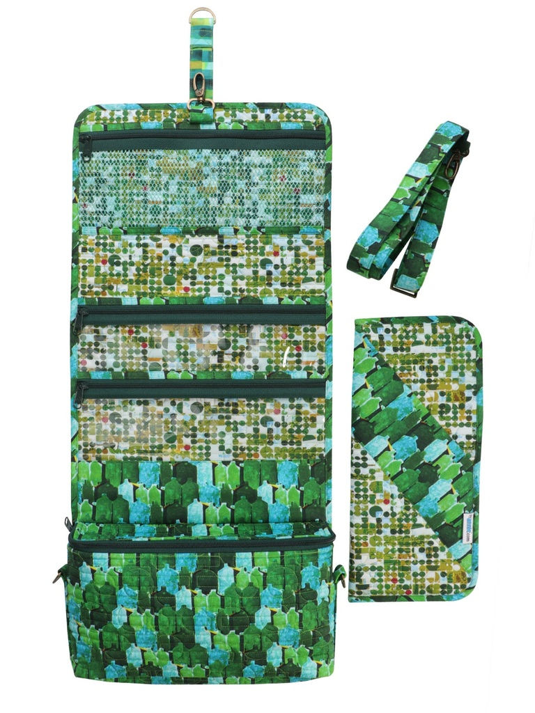 Thumbnail: Travel Essentials 2.0 Bag Pattern - By Annie green open