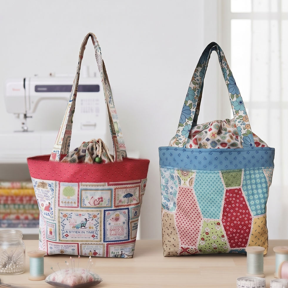 Mercantile Tote Pattern with drawstring top instant download