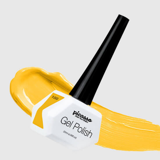 פיקאסו  100 שטרודל ג'ל לק מקצועי בצבע כתום צהבהב בוהק