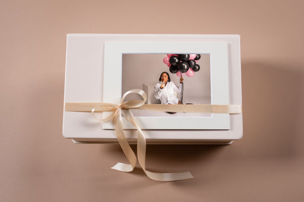 Elegant maternity portrait captured in a Gloucester photography studio