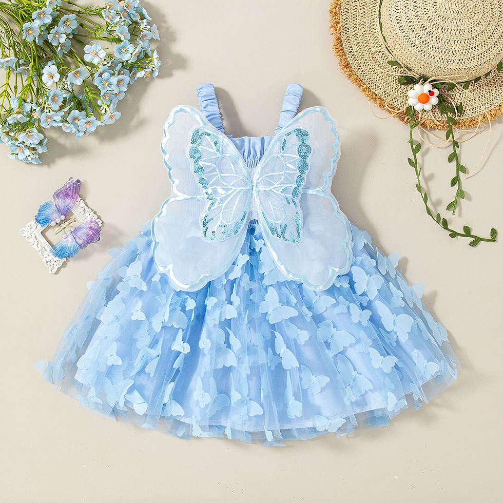 Miniatura: Vestido de bebê Sonhos de Borboleta
