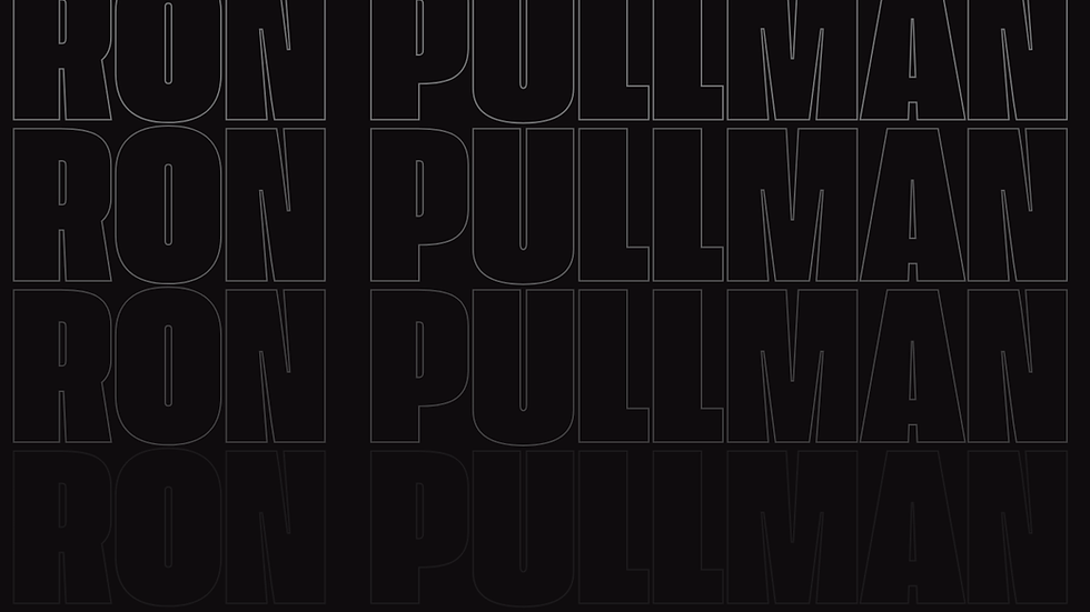 a black background with gradient words"Ron Pullman" fading from the top