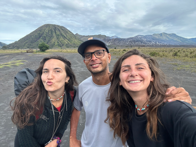 French girls I met, hiked along with them for Mt Bromo