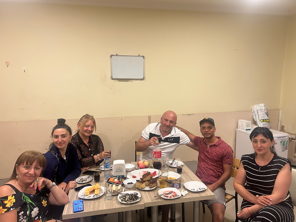 David-Diana guest house, with tourists and her friends. Amazing friends they have become and I visited them second time. Great party btw