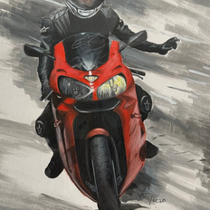 Paintings: Riding Kawasaki