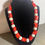 Thumbnail: Red Bamboo Coral and White Howlite Beaded Necklace, Creativity, Prosperity