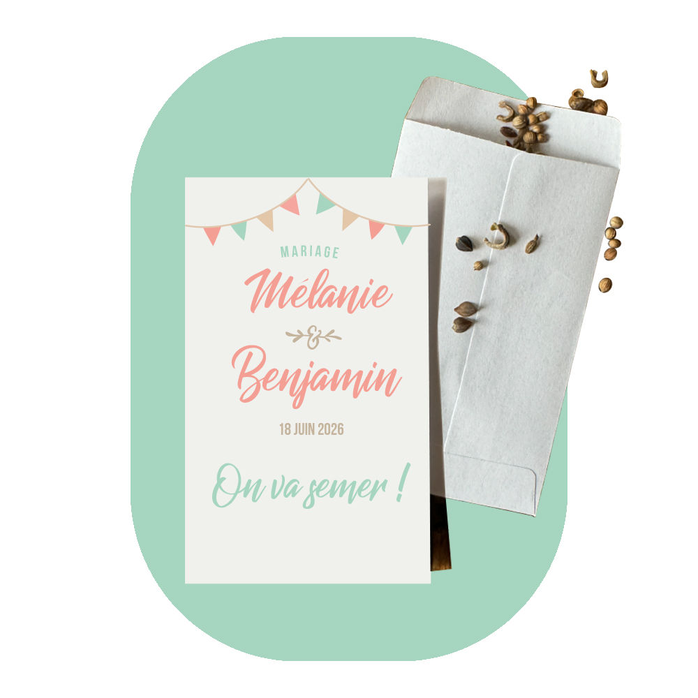 Sachet de graines bio blanc thème 10