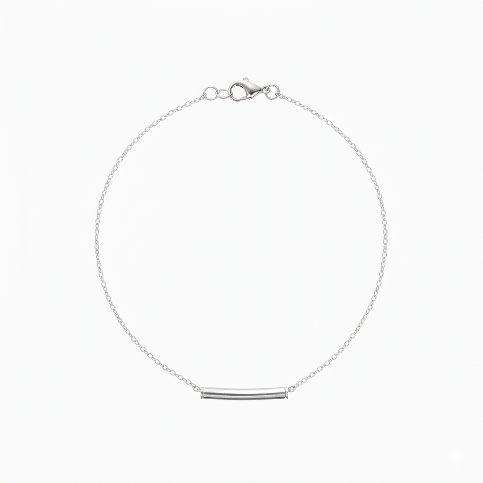 Collier tube argent