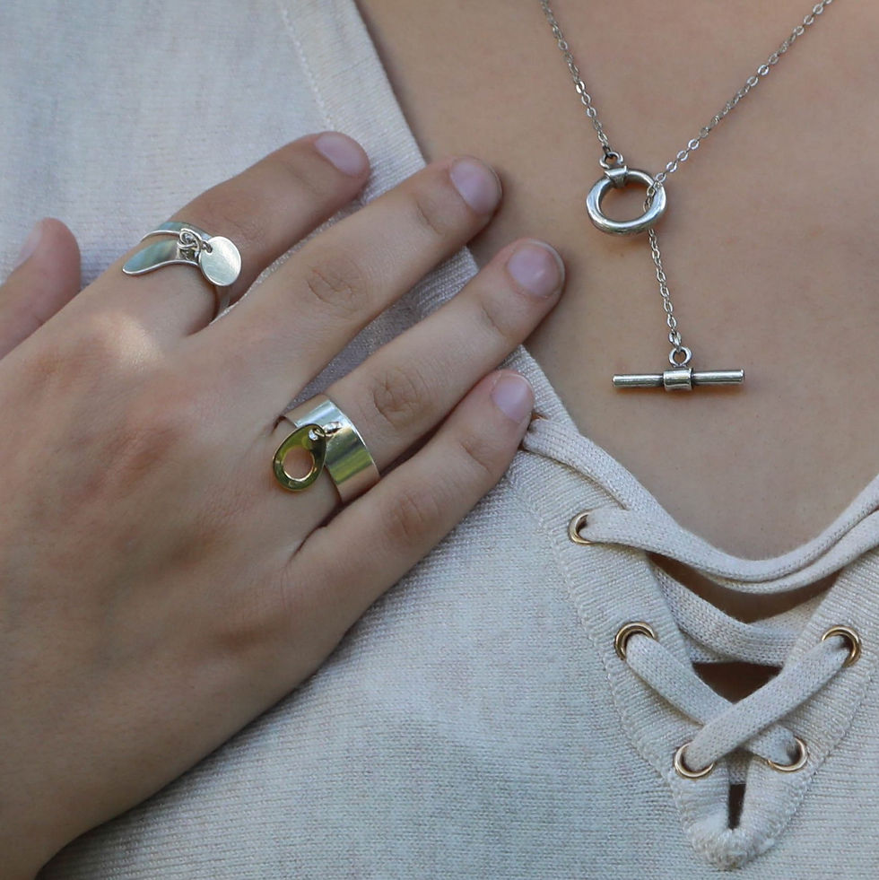 Miniature : Bague Goutte & Sequin création durable et élégante par Les Pépites de Francine