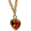 Miniature : Collier doré avec un pendentif de verre rouge en forme de coeur 