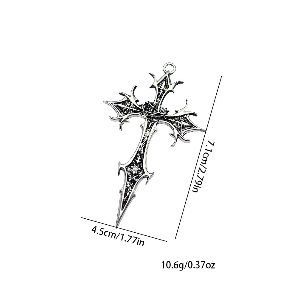 Miniatura: 1 piece Gothic Double Sided Cross Pendant Necklace Niche Personality Design Hip 