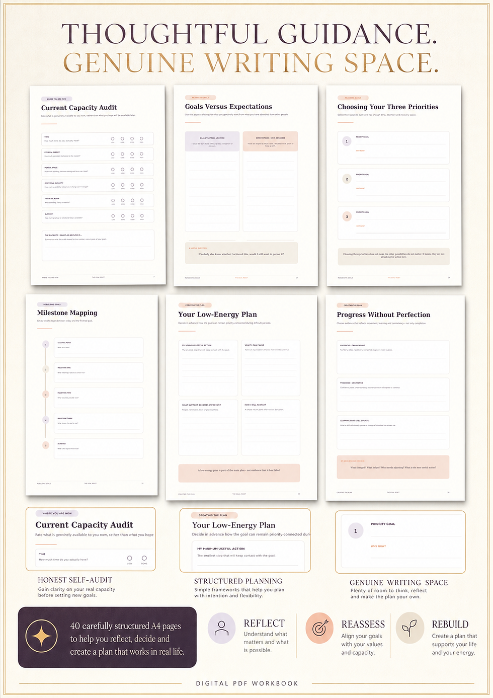 Thumbnail: Goal Reset Workbook & Planner | Printable Goal Setting PDF Bundle