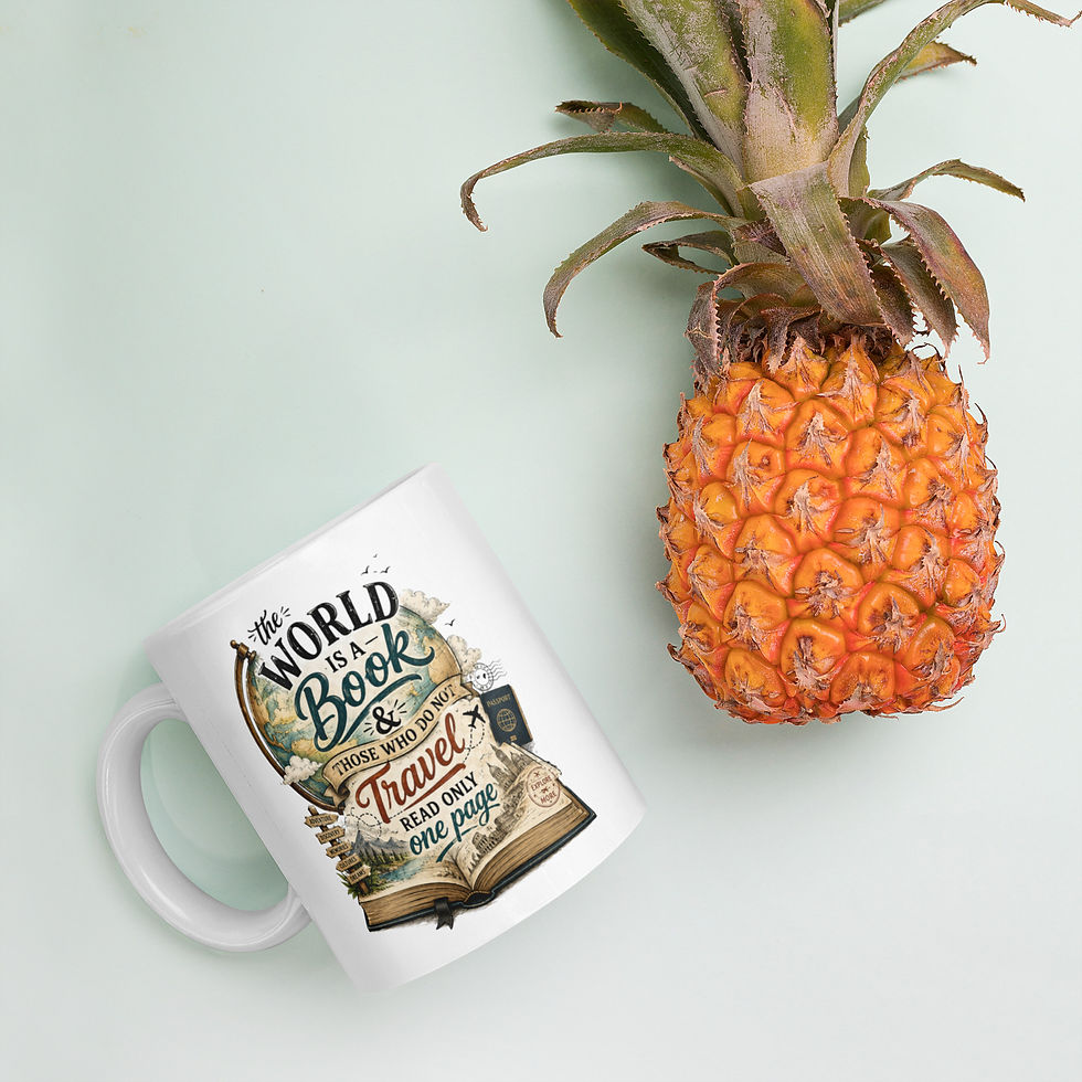 Thumbnail: White glossy mug: The world is a book