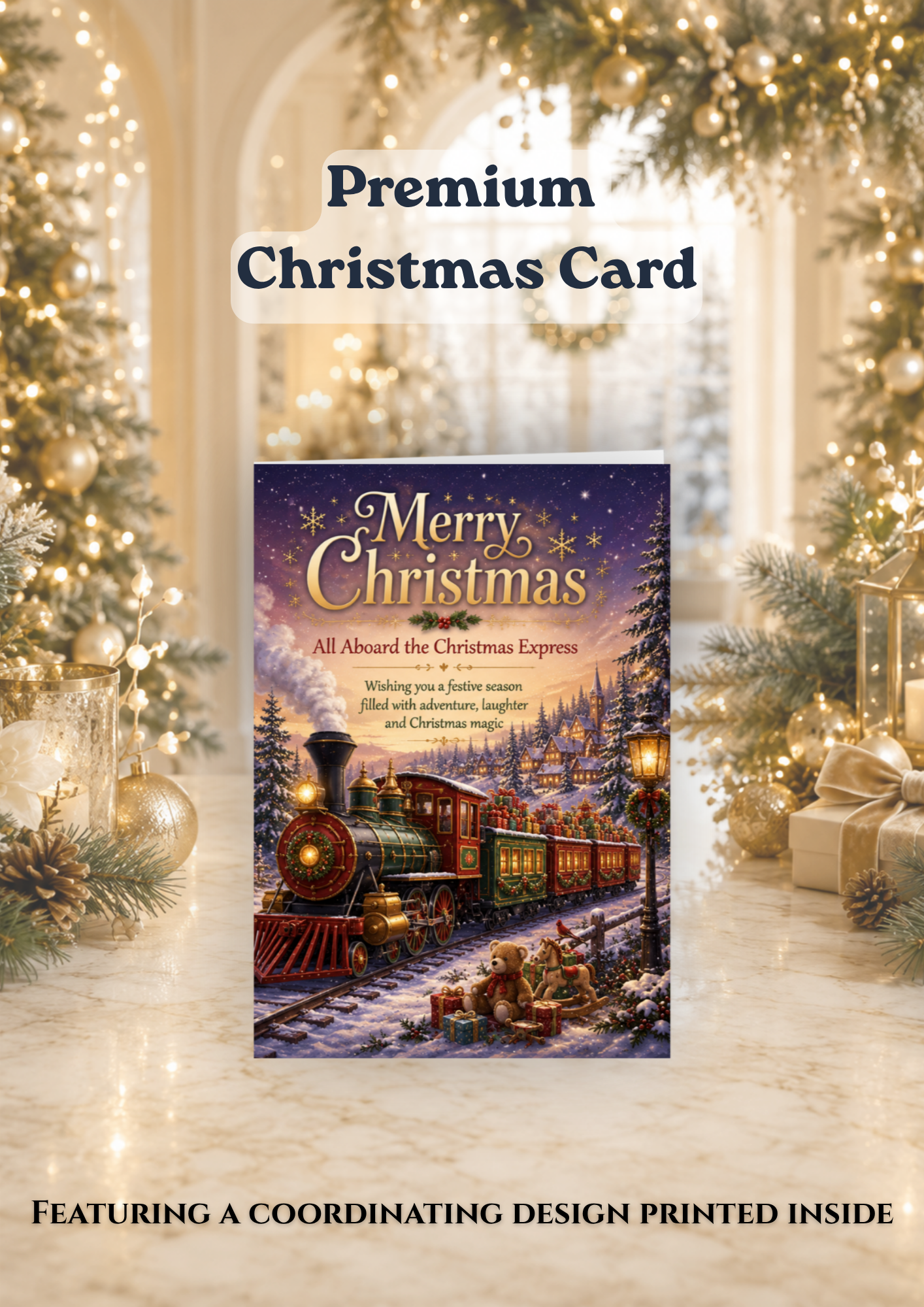 Children's Christmas Card | All Aboard The Christmas Express Card + Envelope