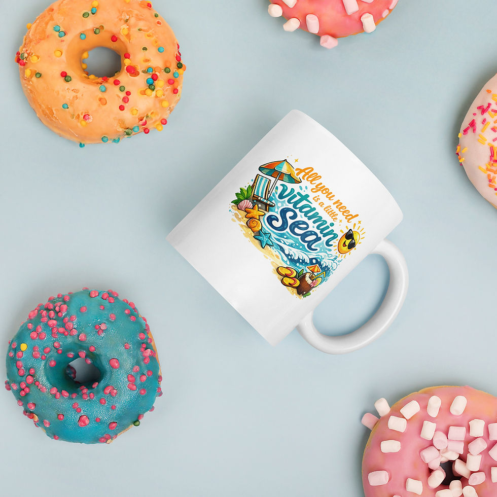 Thumbnail: White glossy mug: all you need is a little vitamin sea