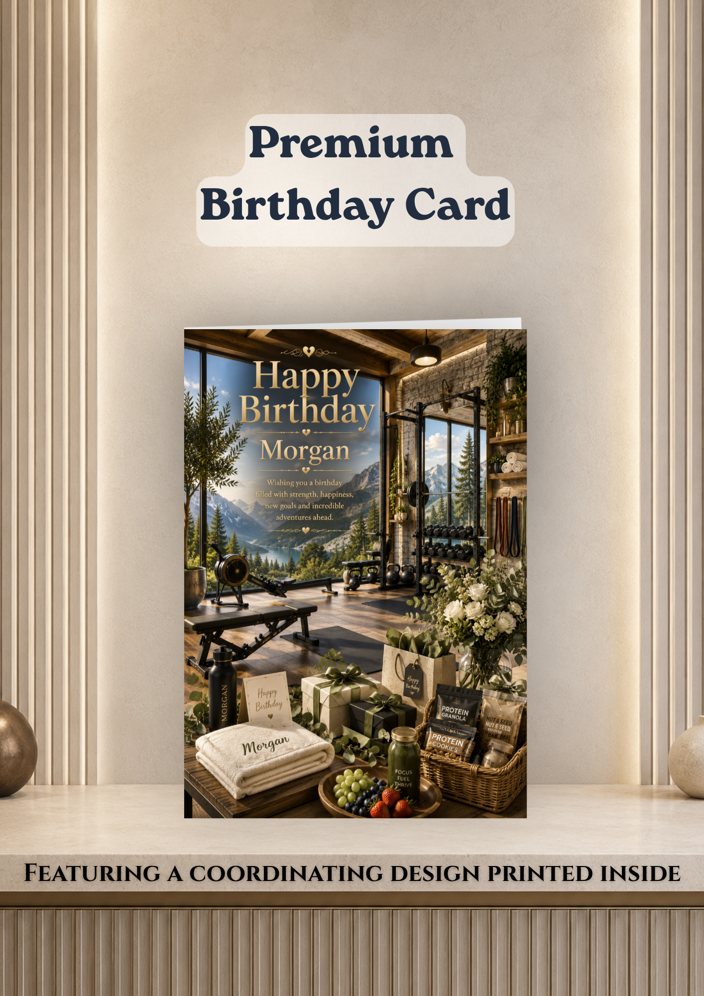 Personalised Gym Birthday Card | Luxury Fitness Birthday Card | With Envelope