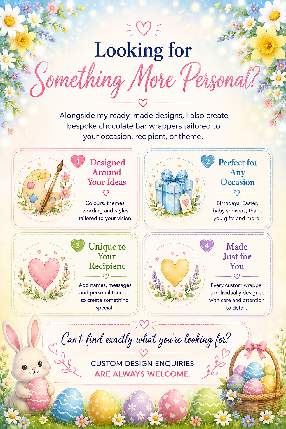 Thumbnail: Personalised Easter Chocolate Bar Wrapper 
